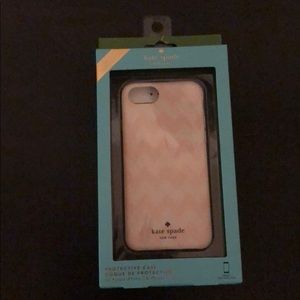 Pink and white chevron Kate Spade IPhone case
